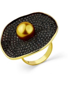 Кольцо с жемчугом и бриллиантами из жёлтого золота Мастер бриллиант
