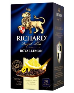 Чай черный Royal Lemon ароматизированный 25 пакетиков Richard