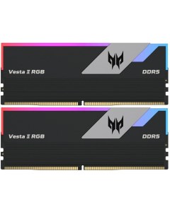 Комплект памяти DDR5 DIMM 64Gb 2x32Gb 6400MHz CL32 1 35V Predator Vesta II RGB BL 9BWWR 373 Retail Acer
