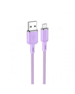 Кабель USB Micro USB быстрая зарядка 2 4А 1 м фиолетовый Cyber BX90 Borofone