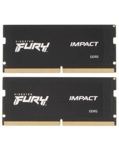 Комплект памяти DDR5 SODIMM 32Gb 2x16Gb 6400MHz CL38 1 35V FURY Impact Black KF564S38IBK2 32 Kingston
