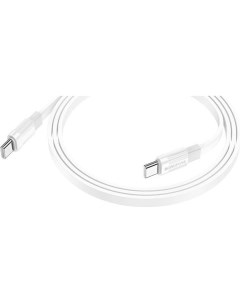 Кабель USB Type C USB Type C плоский 3А 20 Вт 1 м белый серый Union BX89 6974443389395 Borofone