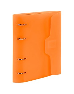 Тетрадь клетка A5 120 листов кольца поля обложка пластик оранжевый Plastic 404636 Brauberg