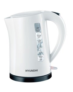 Чайник HYK P1409 1 7л 2 2 кВт пластик белый черный Hyundai