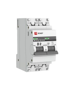 Автоматический выключатель PROxima ВА 47 63 2Р 2А тип D 4 5 кА 230 В на DIN рейку mcb4763 2 02D pro Ekf