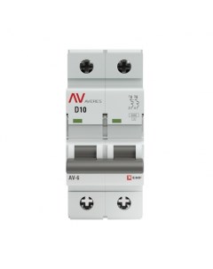 Автоматический выключатель Averes AV 6 2Р 10А тип D 6 кА 230 В на DIN рейку mcb6 2 10D av Ekf