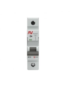 Автоматический выключатель Averes AV 6 1Р 4А тип D 6 кА 230 В на DIN рейку mcb6 1 04D av Ekf
