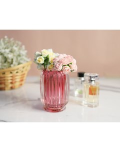 Стеклянная ваза ЗИМНИЙ КОКТЕЙЛЬ розовая 12 см Edg