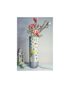 Дизайнерская керамическая ваза МАДЖИА ДЕЛ АРТЕ цилиндрическая 58 см Edg