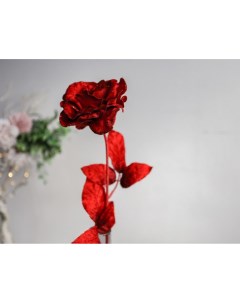 Искусственный бордовый цветок Роза росса 60 см Kaemingk