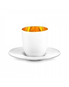 Чашка кофейная с блюдцем Cosmo белый золото 100 мл Eisch