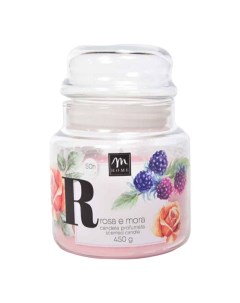 Свеча ароматическая в банке розы ягоды 450 г 10x14 см розовая Mercury