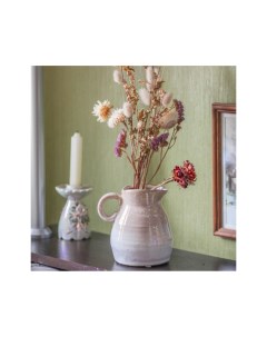 Декоративная керамическая ваза кувшин ЛЕНДЕРТ бежевый 13 см Kaemingk