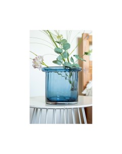 Декоративная ваза ТАЦЦА стекло синяя 16 см Edg