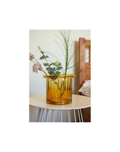 Декоративная ваза ТАЦЦА стекло янтарная 16 см Edg