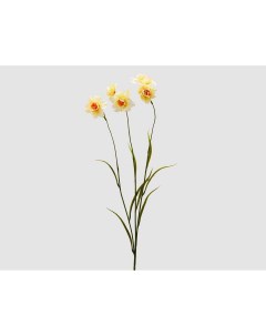 Искусственная цветочная ветка светло оранжевого цвета Нарцисс махровый 80 см Edg