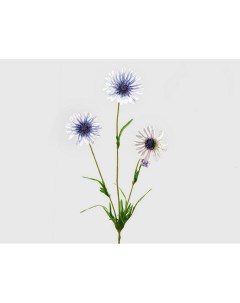 Искусственная цветочная ветка голубого цвета Скабиоза 65 см Edg
