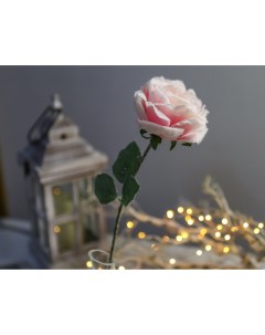 Искусственный цветок Роза заснеженная розовая 45 см Kaemingk