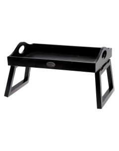 Складной столик поднос для диванного подлокотника СЕРВО дерево чёрный 30х20 см Koopman international