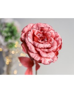 Искусственный розовый цветок Роза коралло 60 см Kaemingk