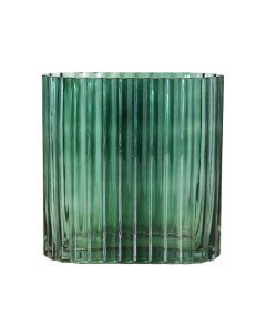 Стеклянная ваза ТУЛЬПЕ темно зелёная 9х18 см Boltze