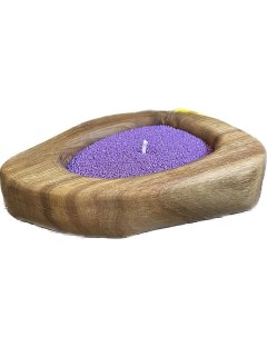 Насыпная свеча в гранулах деревянный подсвечник сиреневый воск Candle-magic