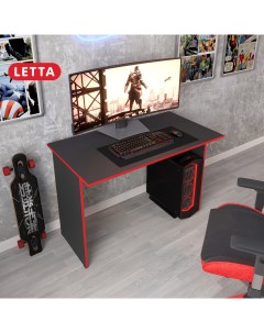 Компьютерный стол для геймеров Orion черный красная кромка Letta