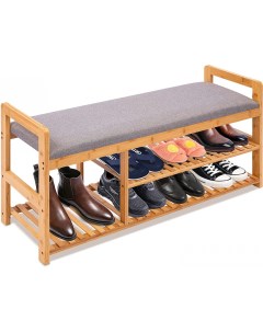 Обувница с сиденьем бамбуковая 345311 Shoe rack bench Ningbo