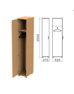 Шкаф для одежды 370х520х2050 мм цвет бук бавария ШМ52 1 Монолит