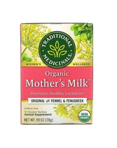 Чай в пакетиках Mother s Milk фенхель и пажитник 16 пакетиков Traditional medicinals