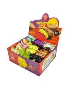 Печенье протеиновое Protein Cake Mix коробка 24 шт х 70 г Fit kit