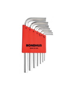 Набор штифтовых коротких ключей HEX 16292 7 предметов Bondhus