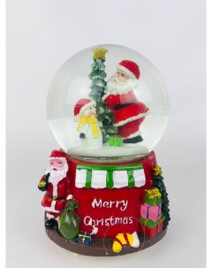 Снежный шар Дед Мороз со снеговиком у ёлки 8829 15227 Merry christmas