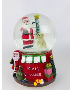 Снежный шар Дед Мороз с собакой у ёлки 8830 15229 Merry christmas