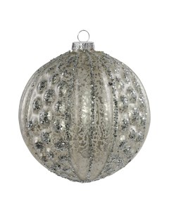 Елочный шар YUSJ200537 с узором серебряный 10 см Yancheng shiny