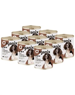 Консервы для собак с уткой индейкой и картофелем 9шт по 400г Organix