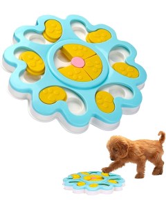 Игрушка головоломка для медленного поедания для щенков желтый голубой белый Bentfores