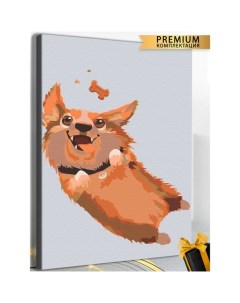 Картина по номерам Собака Корги холст на подрамнике 40 x 60 см Арт-студия unicorn