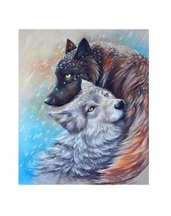 Алмазная мозаика картина стразами Два волка 40х50 см 43569 115105 Nobrand