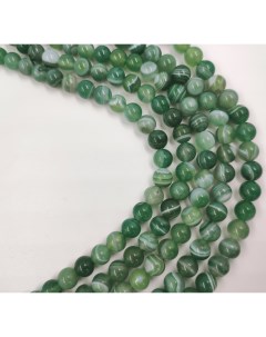 Бусины натуральный камень агат зелёный по 8 ММ около 48 штук Spiricheva