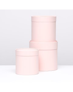 Набор коробок 3 в 1 без окна розовый лепесток перламутр 21 х 21 16 х 16 см Nobrand