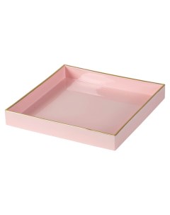 Поднос квадратный розовый 22х3х22 см Гласар