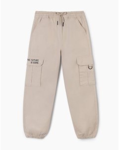 Бежевые джинсы Jogger с карго карманами для мальчика Gloria jeans