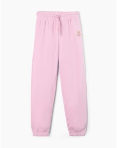 Светло розовые спортивные брюки Jogger с вышивкой для девочки Gloria jeans