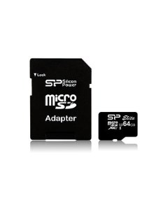 Карта памяти 64GB SP064GBSTXBU1V10 SP Elite microSDXC Class 10 UHS I SD адаптер Silicon power