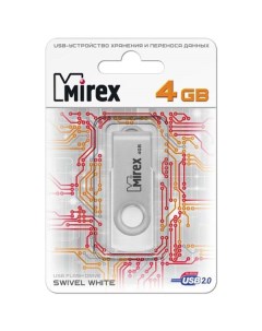 Накопитель USB 2 0 4GB SWIVEL 13600 FMUSWT04 белый ecopack Mirex