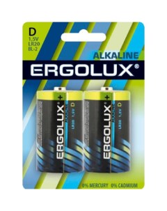Батарея Ergolux LR20 BL 2 LR20 BL 2