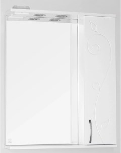 Зеркальный шкаф 65x83 см белый глянец Панда Фьюжн ЛС 00000078 Style line
