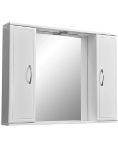 Зеркальный шкаф 90x70 см белый глянец белый матовый Концепт SP 00000131 Stella polar