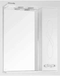 Зеркальный шкаф 65x83 см белый глянец Венеция ЛС 00000262 Style line